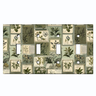 Couvercle de plaque d'interrupteur en métal; Bascule à 4 bandes US standard - Botanical Plant Journal