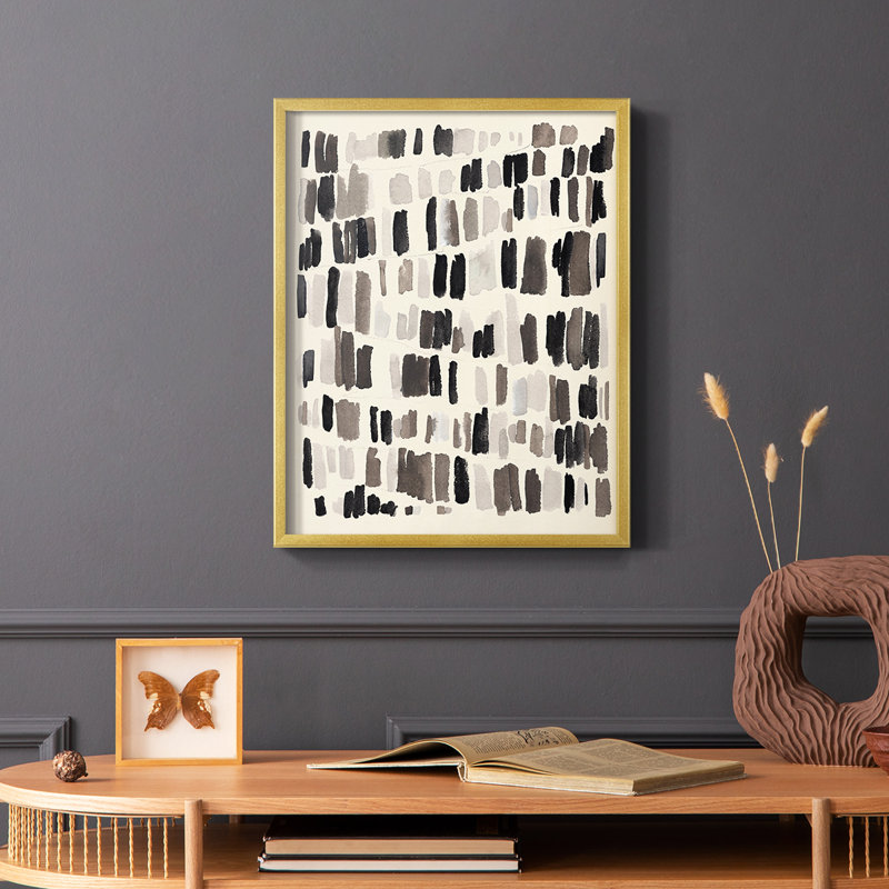 Craie et silex I, reproduction encadrée - bois massif, H 14 po x l 11 po, Or