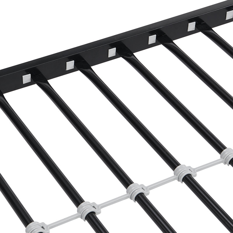 Lits superposés en métal peu encombrants, structure moderne en acier noir pour la maison