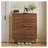 31.5-Inch Farmhouse Walnut Shoe Storage Cabinet with 2 Flip Drawers, Narrow Freestanding Shoe Organizer for Entryway Hallway