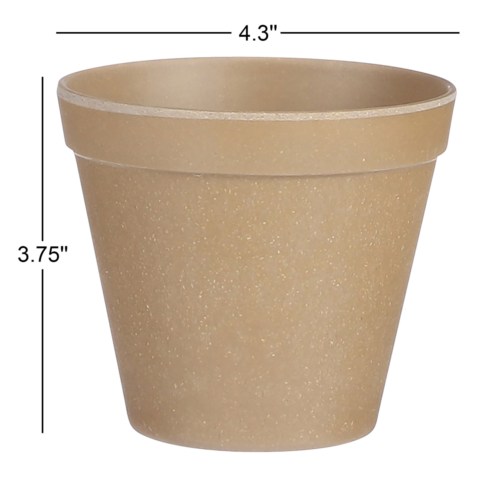 Brendan 4" Pot Planter, Tan, 3.75" H x 4.3" W x 4.3" D