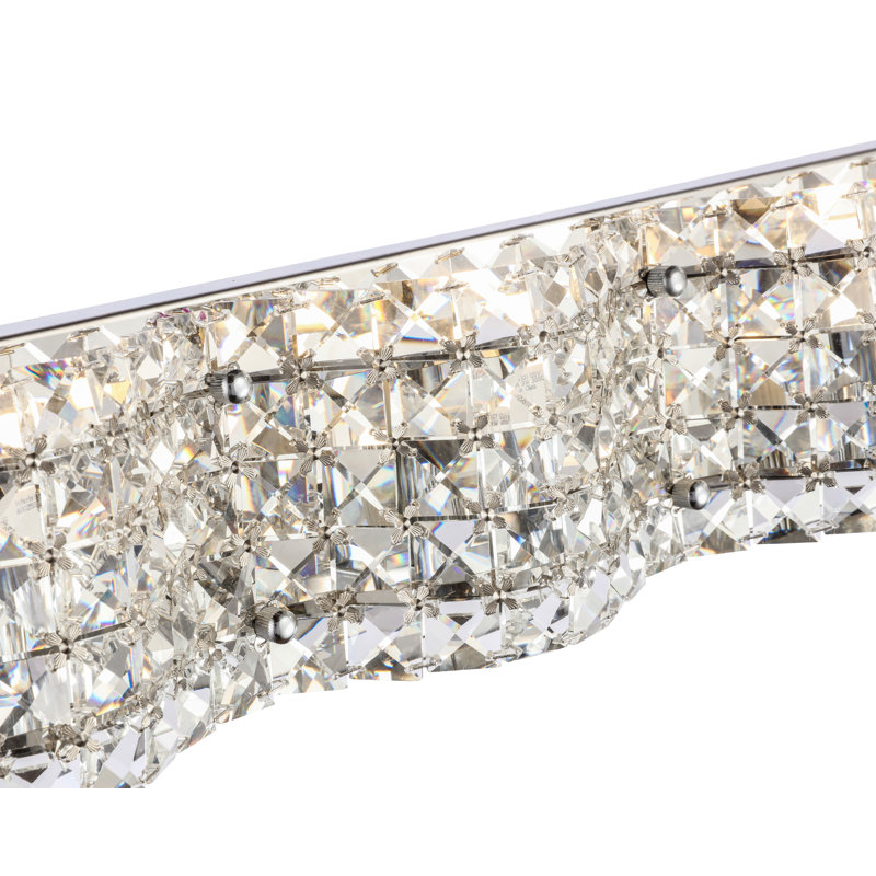 Barre d'éclairage de salle de bain 5 lumières à intensité variable Falk, Chrome, H 4,7 po x l 26,8 po x P 26,8 po