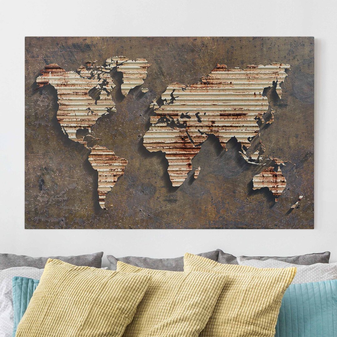 Leinwandbild Rust World Map