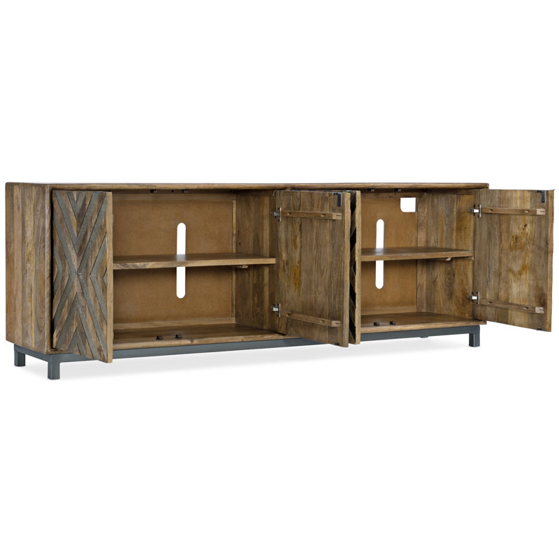 Mango & Metal 86" Chevron Entertainment Console