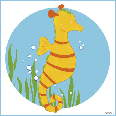 Sally The Seahorse by June Erica Vess - Wrapped Canvas Art Prints