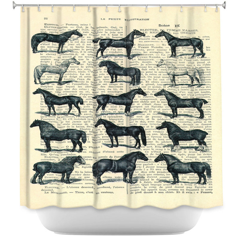 Rideau de douche simple cheval