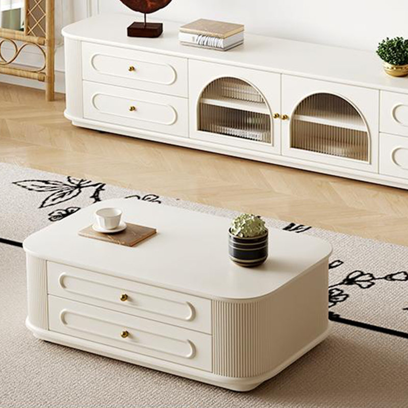 Table basse à coins arrondis avec peinture écologique, H 15,75 po x L 51,18 po x l 27,56 po