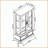 Curio Display Cabinet, Lighted American Retro with Adjustable Shelves, 2 Doors &amp; 1 Drawer, Cherry | MDF+glass-763622469