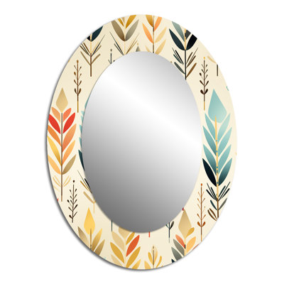 Ivoire Boho Accents - Miroir mural ovale bohémien beige