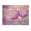 Radiant fleur de tulipe mauve I - Art mural traditionnel sur bois de pin naturel-28157530