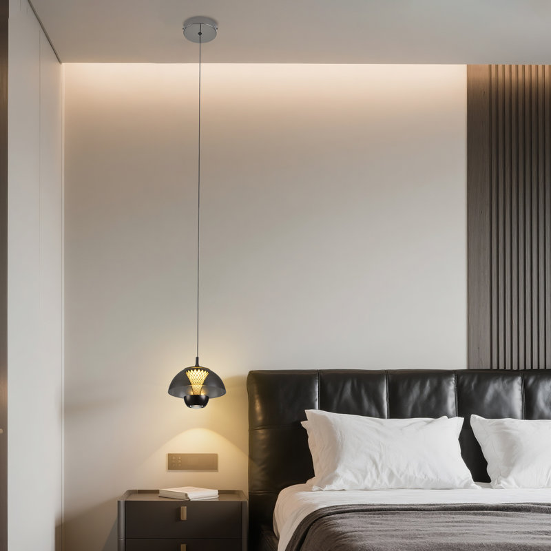 1 - Light Black LED Dome Pendant