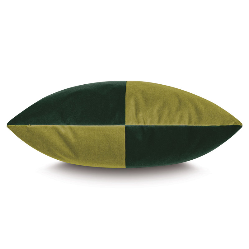 Studio 773 Lifestyle Velvet Colorblock Decorative Pillow Cover & Insert, Emerald/Lime