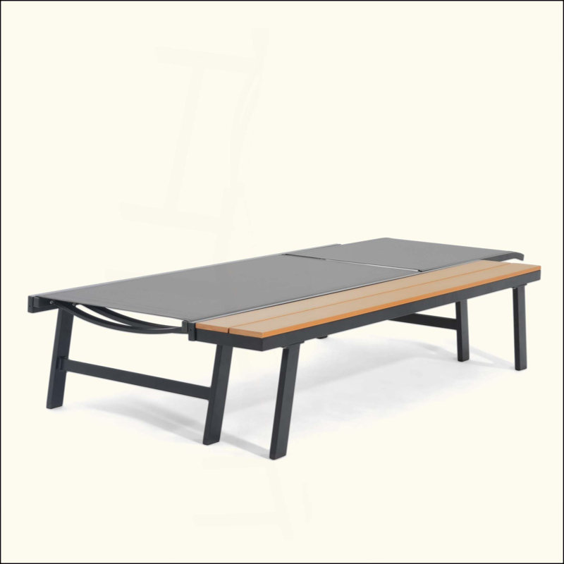 Chaise longue avec cadre en aluminium