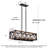 Daberechi Rectangle Wood Metal Pendant Light Kitchen Island Chandelier Vintage Ceiling Light Fixture 5 Lights with Glass Shade
