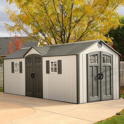 Lifetime 20 Ft. x 8 Ft. High-Density Polyethylene (Plastic) Outdoor Storage Shed with Steel-Reinforced Construction