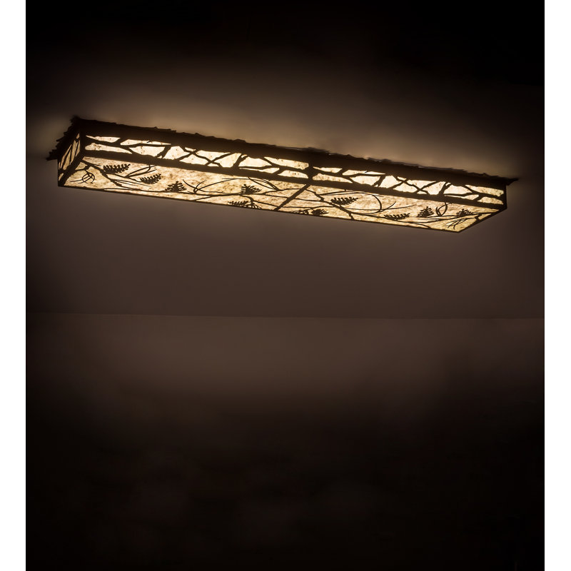 Rustic Pine Whisper 4"x12" Black Glass LED Flush Mount
