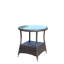 Table basse ronde pour l'extérieur avec 1 table basse en verre trempé transparent