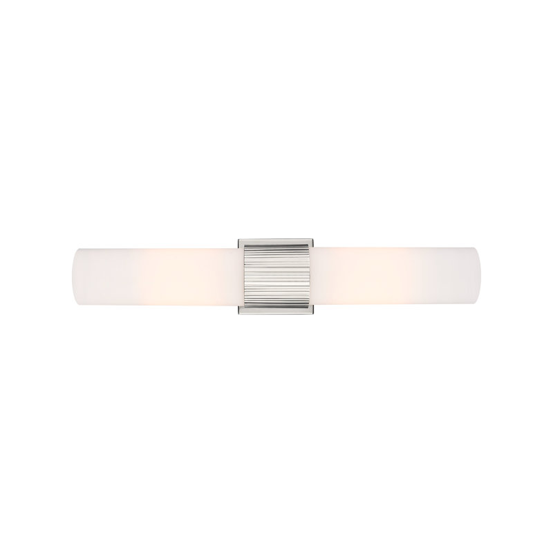 Éclairage pour meuble-lavabo mural 2 lumières 12 "Bolivar, Blanc, Nickel poli