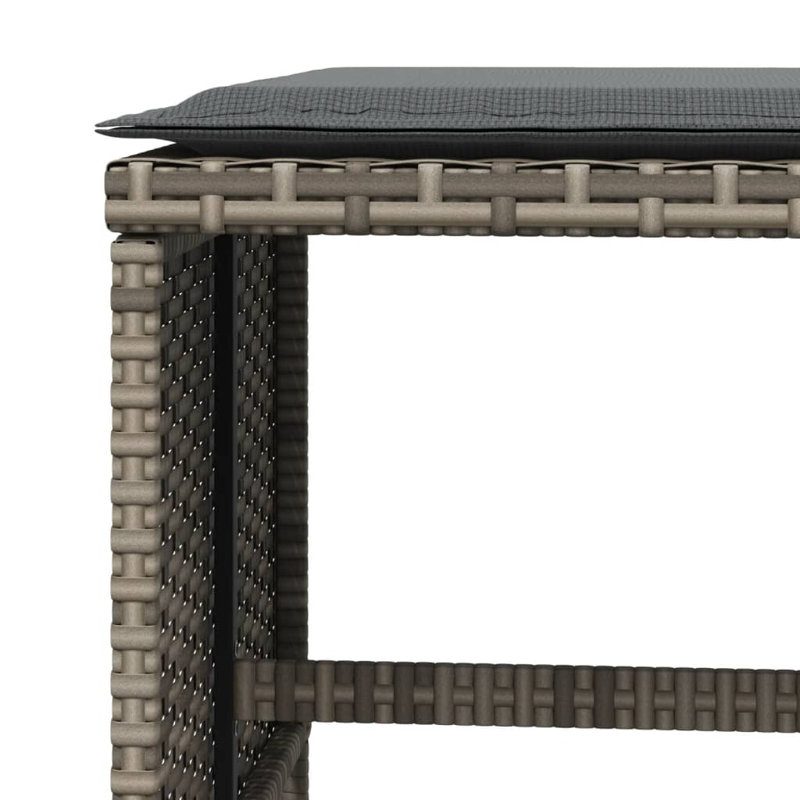 Bay Isle Home? Tabourets de patio avec coussins 4 pièces 15,7 po x 15,7 po x 13,8 po, Gris, Gris foncé