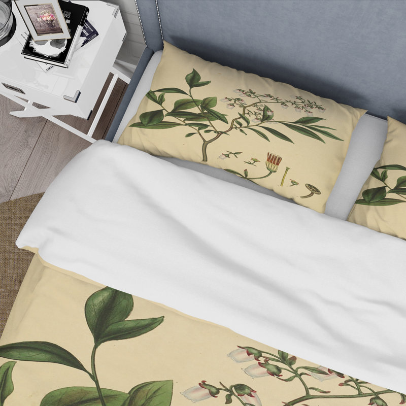 Ensemble de housse de couette traditionnel Vintage Plant Life V - microfibre de polyester