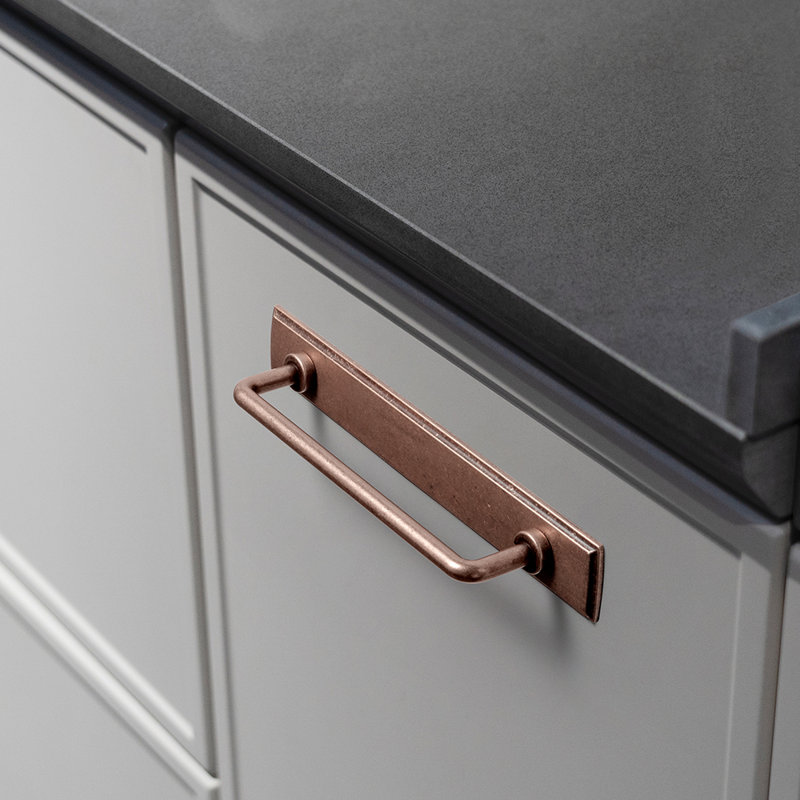 5‘’ Hole Pitch Sleek Bar Pull With G011 Backboard-Antique Copper, 5", Antique Copper