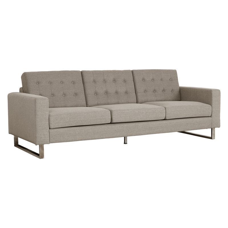 Canapé à accoudoirs carrés en lin Jetson, Brun