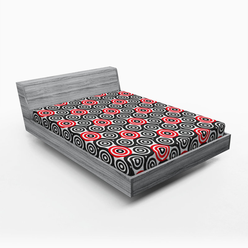 Microfiber Geometric Fitted Sheet, Queen Fitted Sheet, Geometric 2