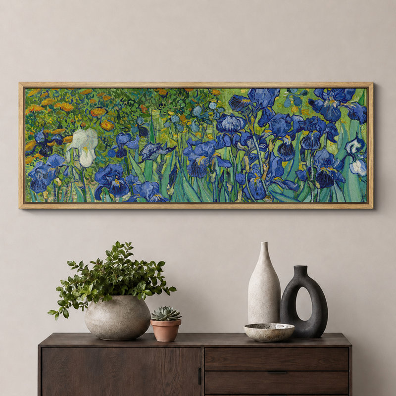 Iris de Vincent Van Gogh, reproduction d'art sur toile, H 20 po x l 60 po, Naturel