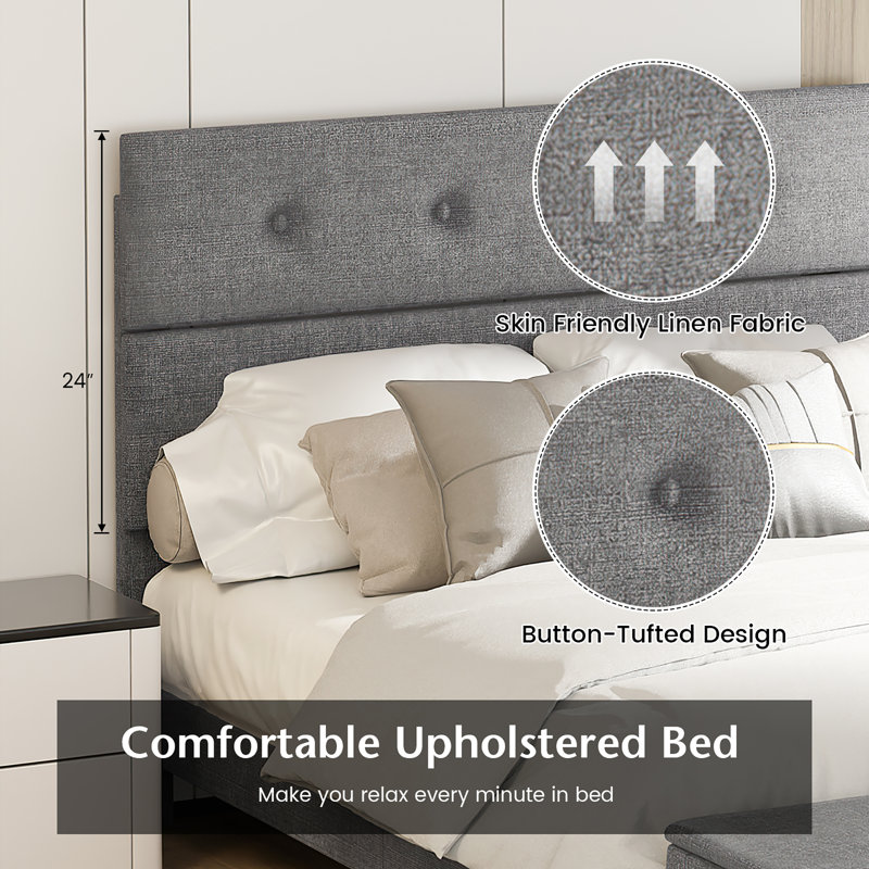 Makassar Upholstered Storage Bed, Full