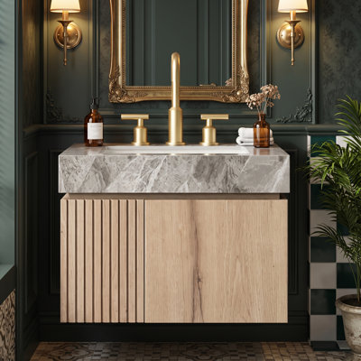 Meuble-lavabo mural simple 24 po avec surface solide 24 po