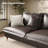 83.5" Roll Arm Loveseat Sofa, Reversible Faux Leather and Corduroy Upholstered Couch with Deep Seats, 2 Throw Pillows Included for Living Room & Home Office-1361340598