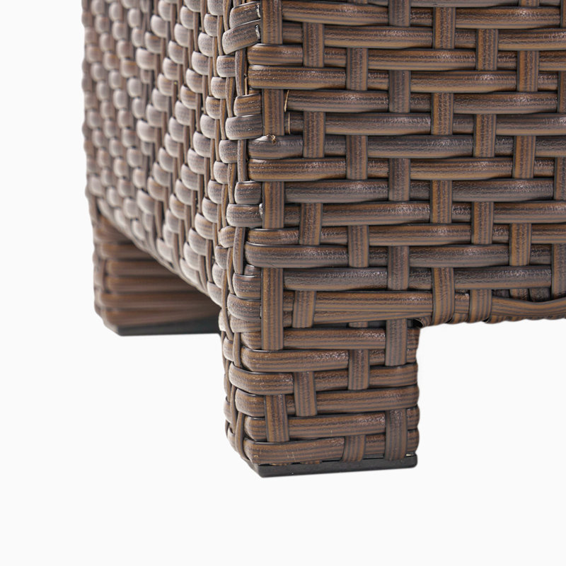 PE WICKER STORAGE BENCH