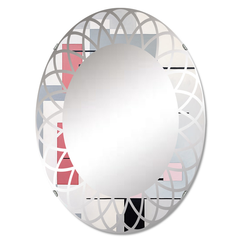 Durian - Miroir mural moderne ovale, 36 po x 24 po