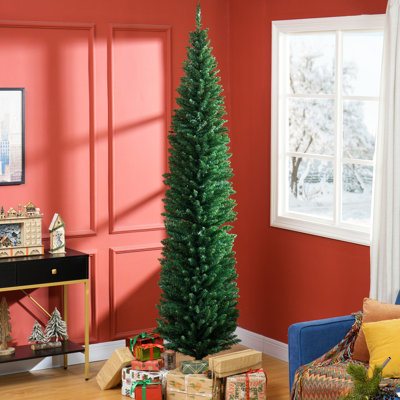HOMCOM 8' Artificial Pencil Christmas Tree