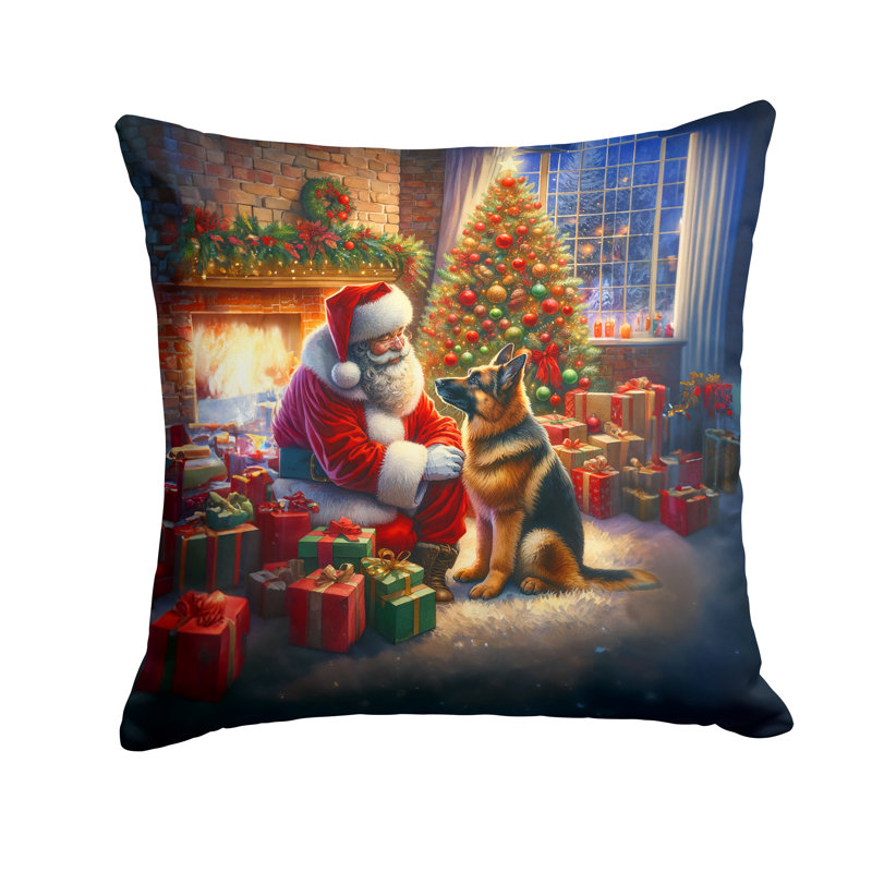 Coussin German German Berger and Santa Claus, H 14 po x l 14 po