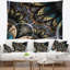 Tapisserie abstraite symétrique de fleur de fractale orange foncé-28485541