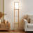 Maxwell 63 in. Modern 3-Shelf LED Floor Lamp with Fabric Square Shade-62954037