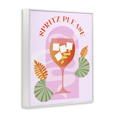  Spritz Please Cocktail Framed Giclee Art by Daphne Polselli