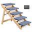 Escalier en bois pour animaux de compagnie, escalier pour chien à 5 marches pour lits, capacité de charge de 68 kg, canapé et voitures, conception pliable, échelle stable et robuste pour chats et chiens de petite, moyenne et grande taille, animaux âgés et chiots.