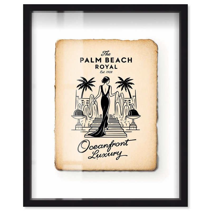 «Palm Beach Royal Shadowbox Print Quotes Art Prints» par Art Remedy, H 37 po x l 31 po, Noir
