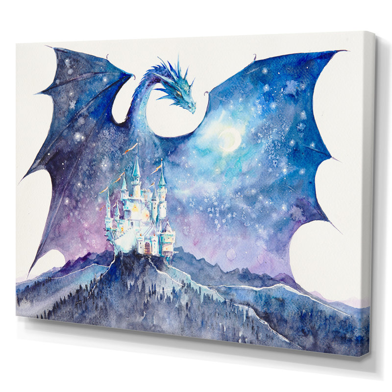 Dragon Castle Guard Castle - reproduction d'art sur toile, Toile tendue, H 30 po x l 40 po x P 1,5 po
