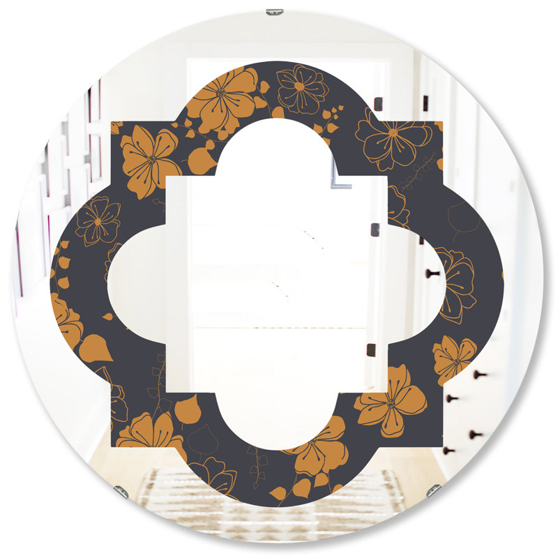Miroir mural Quatrefoil Poppies II, H 31,5 po x l po
