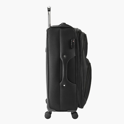 28-Inch Softside Expandable Luggage With Spinner Wheels Checked Suitcase Black