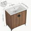 Meuble-lavabo de 30 po, 2 portes, meuble-lavabo indépendant avec lavabo, bois d'ingénierie