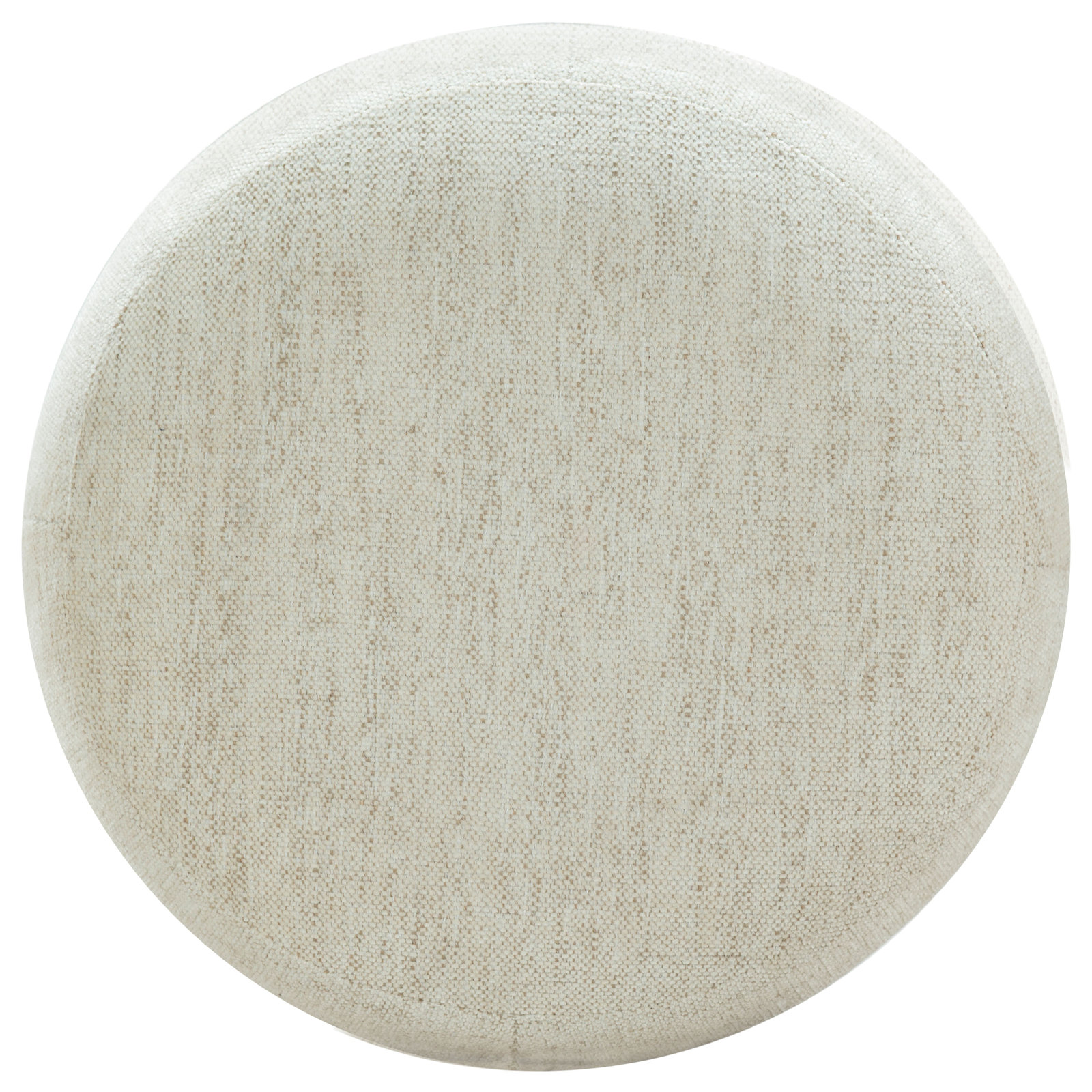 Dalisha 17" Velvet Round Ottoman, Walnut, Taupe Chenille