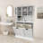 Aspasios Two-Compartment Tilt-Out Dirty Laundry Basket Tall Bathroom Cabinet with 2 Adjustable Shelves-1844167053