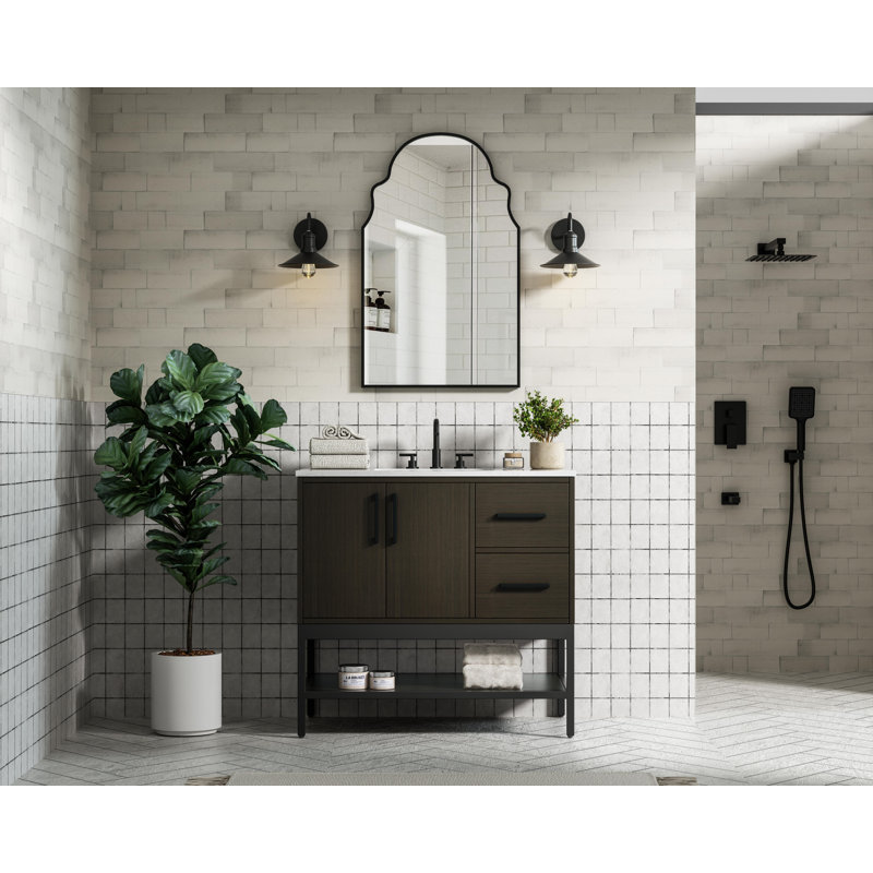 36 inch Single Bathroom Vanity, Mocha Brown