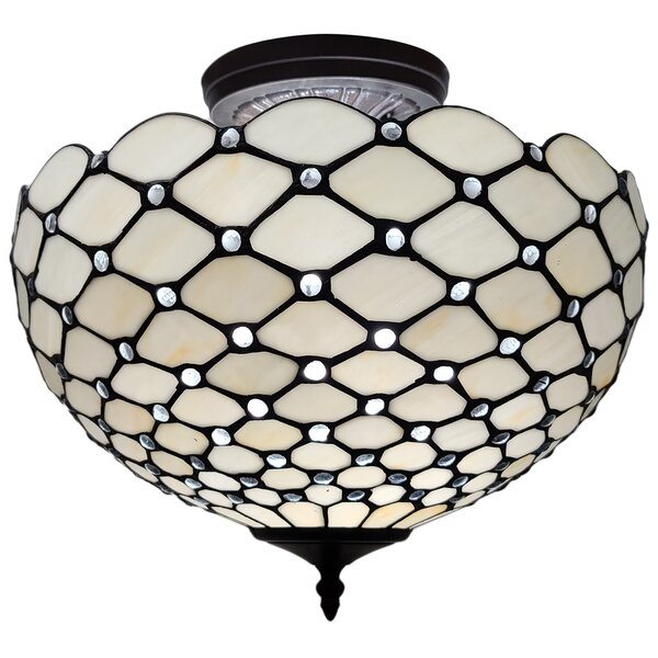 Fleur De Lis Living Jackqueline Glass Semi Flush Mount & Reviews | Wayfair