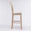 Ensemble de 2 tabourets de bar en bois français avec siège rembourré, beige et naturel French Country