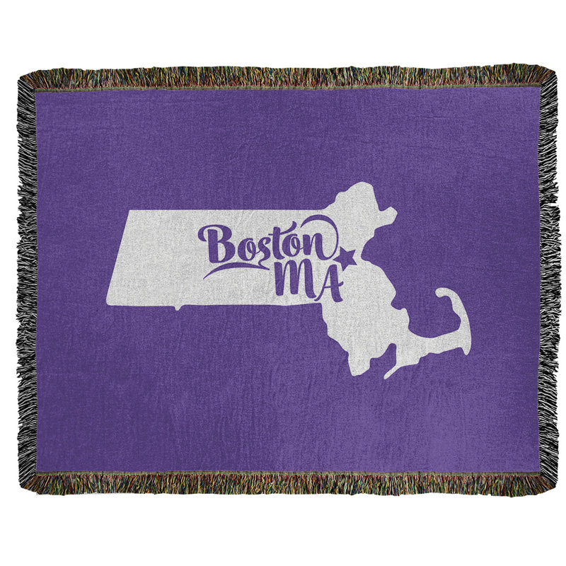 Jeté en coton tissé boston massachusetts, l 37 po x L 52 po, Mauve